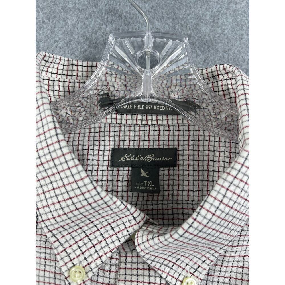 Eddie Bauer Shirt Men's XLT Checks Long Sleeve Button Down Preppy Wrinkle Free - Picture 5 of 9